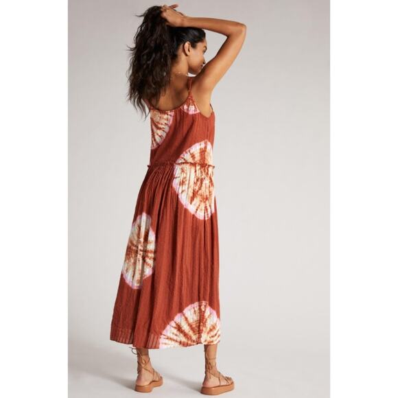 Anthropologie The Odells Tie-Dye Maxi Dress Sleeveless Textured Seersucker Small - Picture 2 of 16